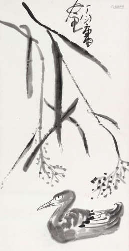 丁衍庸（1902～1984） 芦塘野鸭 镜心 水墨纸本