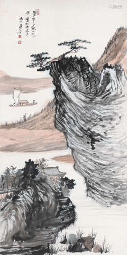 张大千（1899～1983） 1936年作 仿石涛笔意 镜心 设色纸本