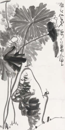 丁衍庸（1902～1979） 荷花小鸟 镜心 水墨纸本