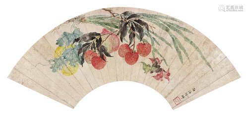 何翀（1807～1883） 花果 镜心 设色纸本
