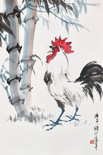 欧豪年（b.1935） 雄鸡 镜心 设色纸本