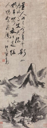 笪崇光（1623～1692）（传） 山林幽居 立轴 水墨纸本