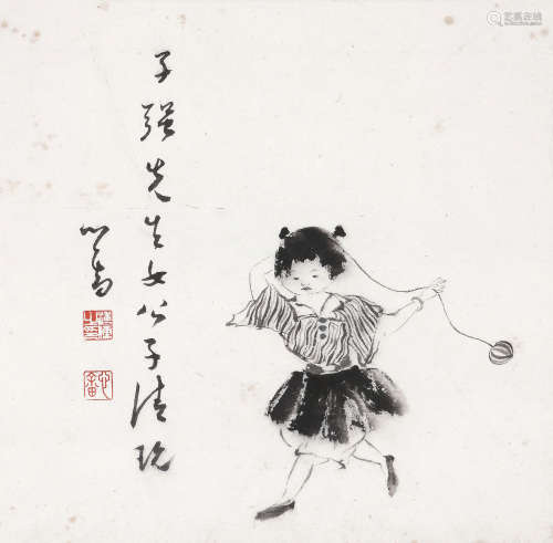 溥儒（1896～1963） 婴戏图 镜心 水墨纸本