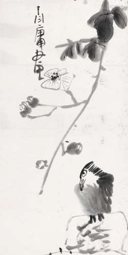 丁衍庸（1902～1981） 富贵鹦鹉 镜心 水墨纸本