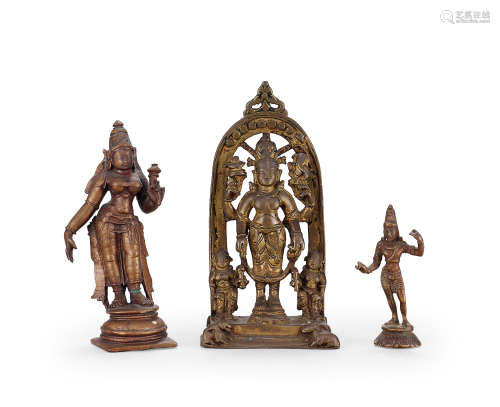 13世纪，19世纪 印度教铜湿婆三尊