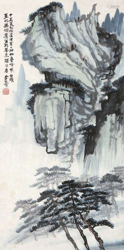 李汛萍 山水 挂轴 设色纸本