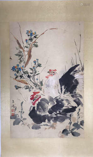 GANG XUETAO ROOSTER PAINTING
