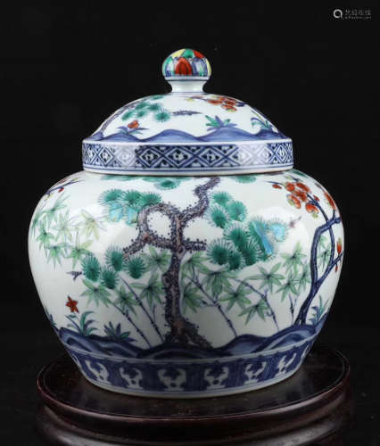 A DOU CAI SUI HAN SAN YOU JAR WITH CAP