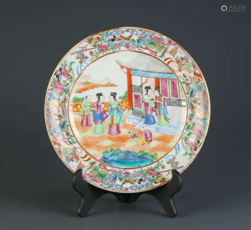 Chinese 19th C. Porcelain Gilt Plate