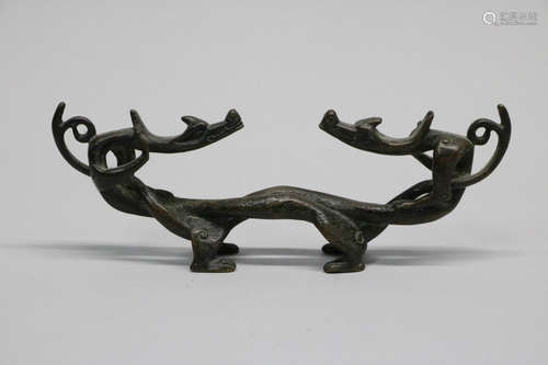 Chinese qing dynasty bronze brush rest