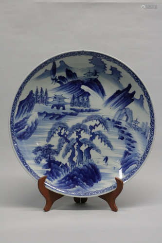 Chinese blue and white porcelain charger