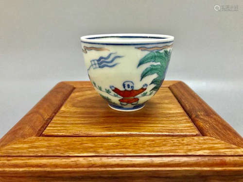 Chinese Famille Verte Porcelain Tea Cup