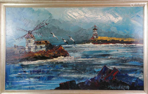 Morris Kats painting of ocean view