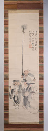 Chinese Ink/Color Painting on Scroll, Signed