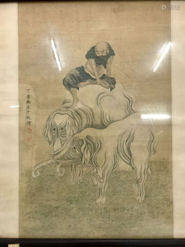 Ming Chinese Ink/Color Painting On Paper, Signed