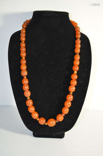 Chinese  antique Amber  necklace.