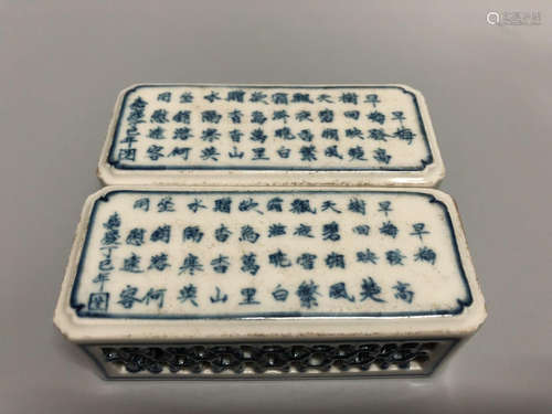 Chinese Blue And White Porcelain Paper WeightCondi