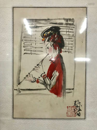 Lin, Yong. Ink/Color Painting On Paper, Signed