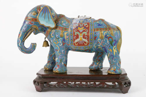 Chinese cloisonne enamel bronze elephant