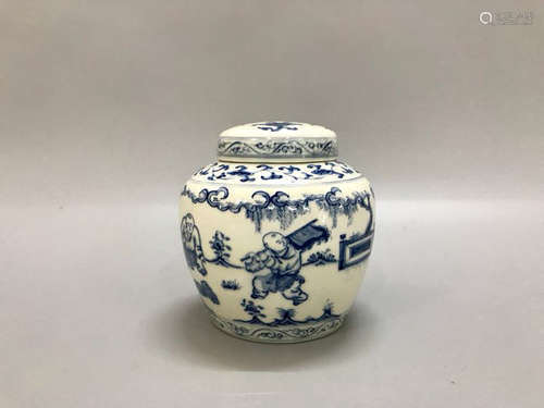 Ming Dynasty Blue And White Cover Jar