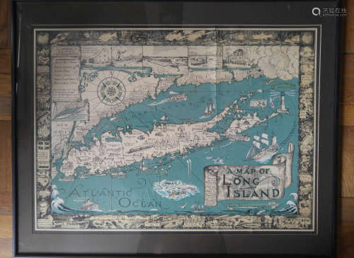 Vintage map of Long Island New York