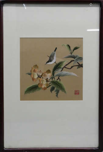 Chinese embroidery painting of bird