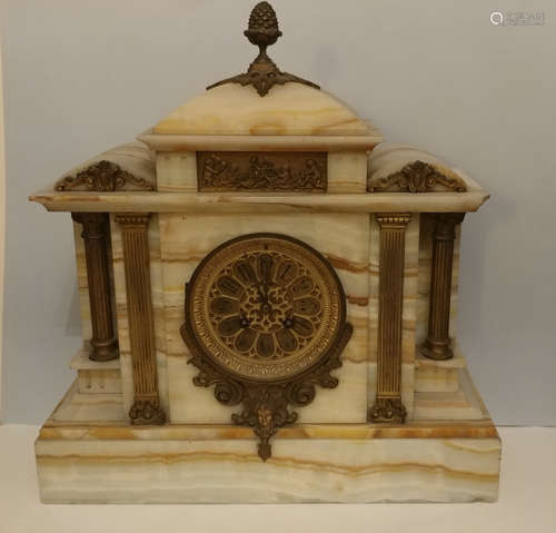 Antique Marble Gilt Bronze Mantel Clock