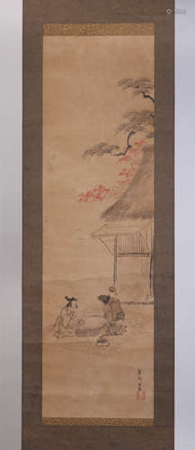 Chinese Ink/Color Painting on Scroll, Signed