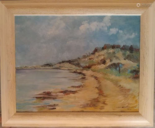 Oil On Canvas dated 1961 of the Beach seen.