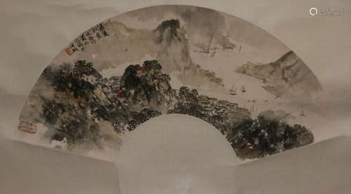 Song, WenZhi. Chinese color painting of fan