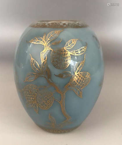 Chinese Sky Blue Glaze Tea Caddy