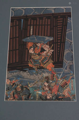 Japanese painting of samurai