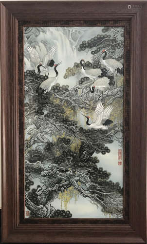 Chinese Famille Rose Porcelain Plaque