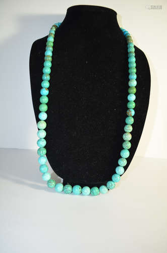 Chinese antique turquoise necklace.