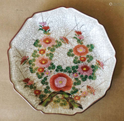 Chinese Ge Ware Famille Rose Porcelain Plate?