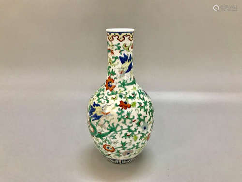 Chinese Famille Verte Porcelain Vase