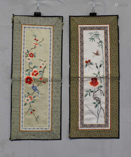 Two Chinese Silk Embroidery