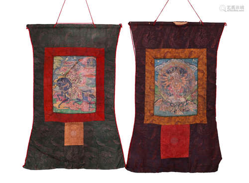 Two Pieces Tibetan Thangka