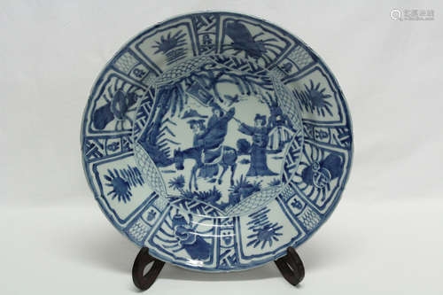 Chinese Blue And White Porcelain Plate