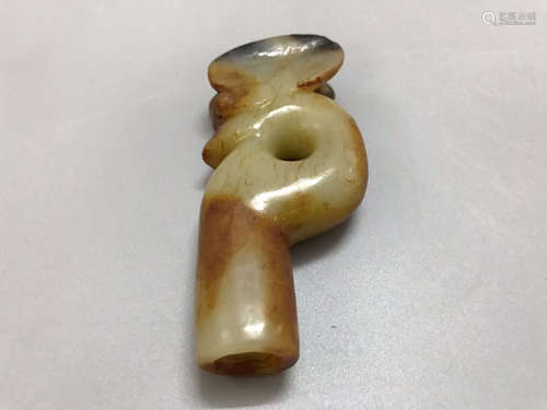 Chinese Nephrite White Jade Cane