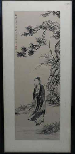 Chinese Qing Dynasty painting of a scholar