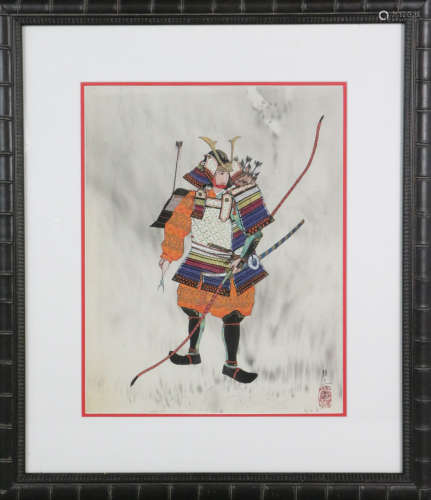 Japanese water color painting of Samurai