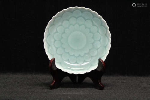 Chinese Sky Bluye Porcelain Plate