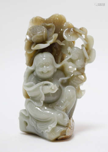 Chinese Jade Liu Hai Carving Figure