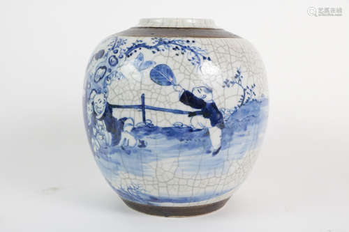 Chinese blue and white porcelain jar