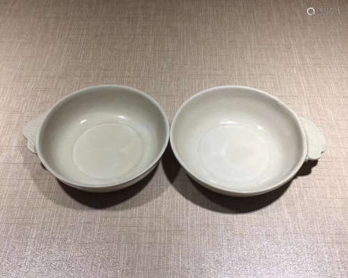 PAIR OF DING KILN CUPS