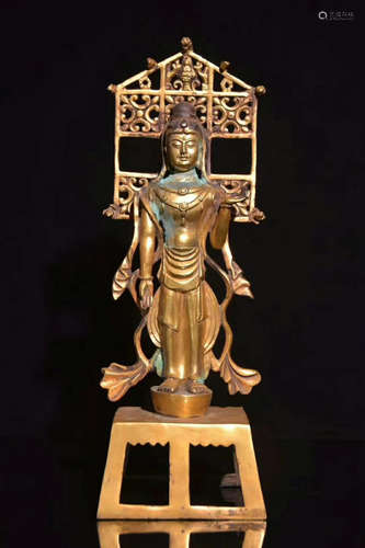 A GILT-BRONZE FIGURE OF BUDDHA