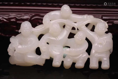 HETIAN JADE FIVE CHILDREN PENDANT