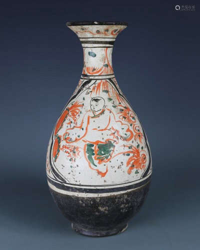 SONG DYNASTY CIZHOUYAO PEAR SHAPED VASE