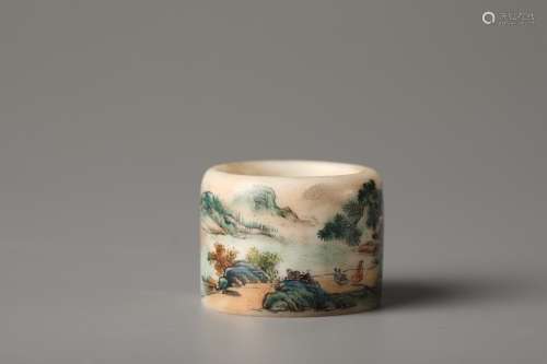 LACQUER LANDSCAPE PAINTING RING